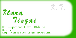 klara tiszai business card